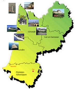 carte de l'Aquitaine